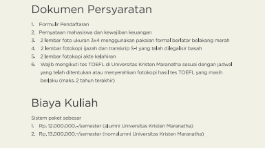 Biaya Kuliah S2 Universitas Kristen Maranatha Bandung Tahun 2020/2021 |  Pendaftaran Online